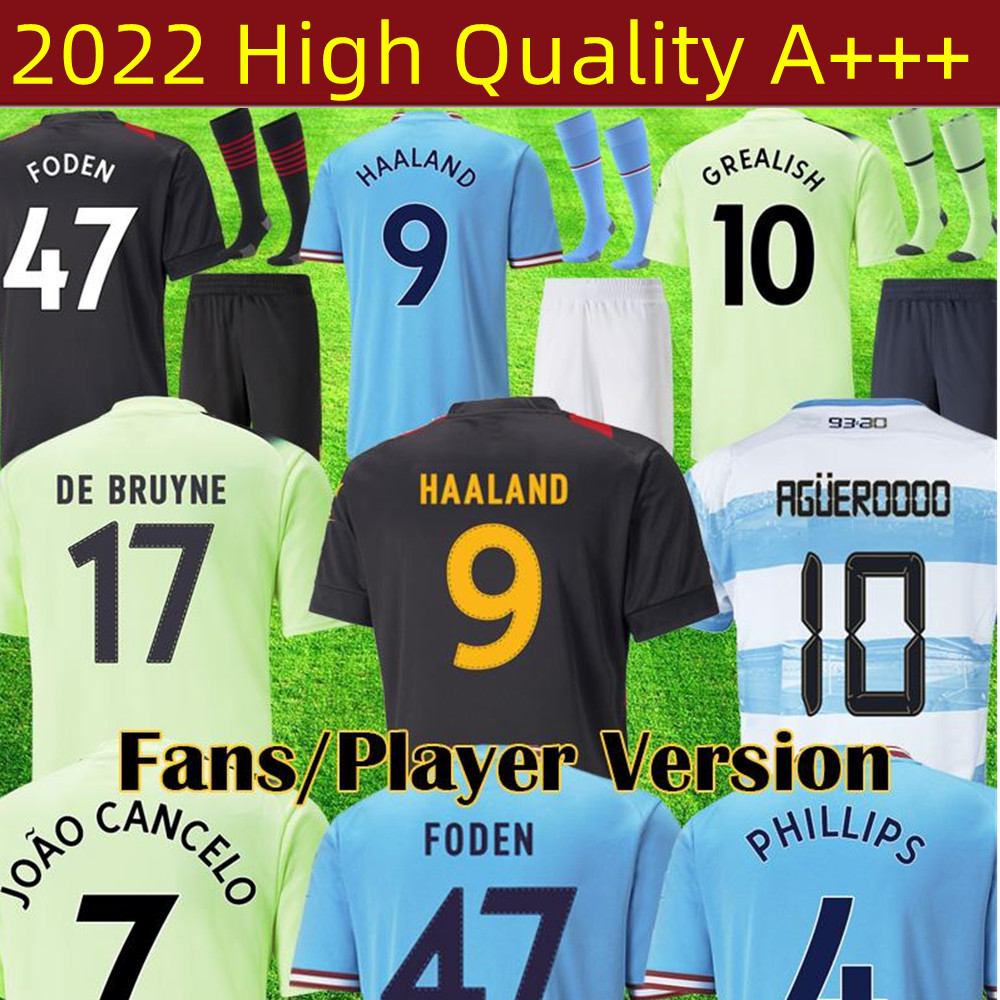 

21/22/23 limited edition HAALAND soccer jerseys GREALISH STERLING FERRAN DE BRUYNE FODEN 2022 2023 football shirts men kids kit Agueroooo 93 20 Anniversary