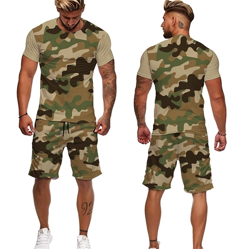 

Men's Tracksuits Men Cool Hunting Fishing Camouflage Oversize Shorts/T-shirt/Suits 3D Print Camo Male T Shirt or Tracksuit Sportwear Mens Clothes 220826, Shorts-red camo