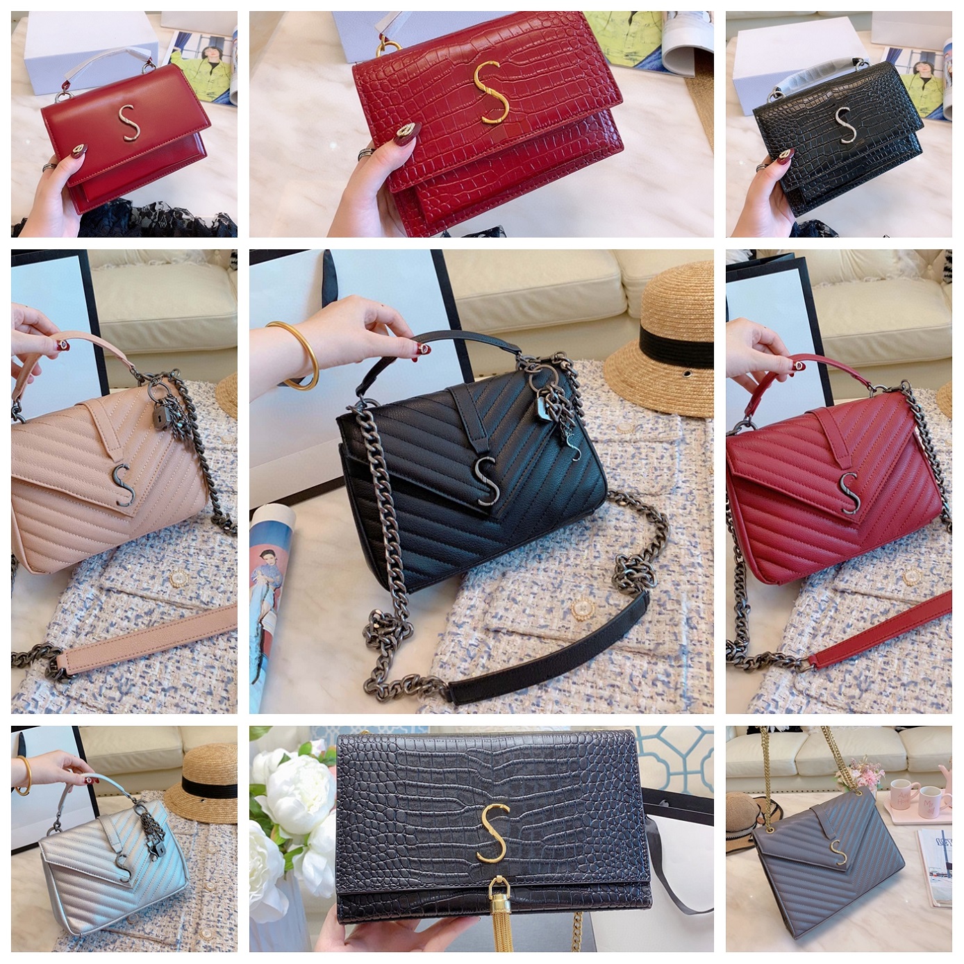 

5A Designer Bag Luxury Purse Brand Shoulder Bags Leather Handbag Crossbody Messager Cosmetic Purses Wallet by shoebrand w109 02, #7