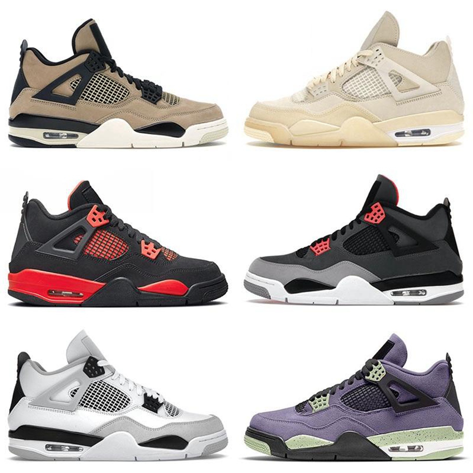 

4 4s IV Mens Basketball Shoes Red Thunder Starfish Military Blue Infrared Manila Black Cat Sail Canyon Purple Zen Master Trainers Sneakers US7-12