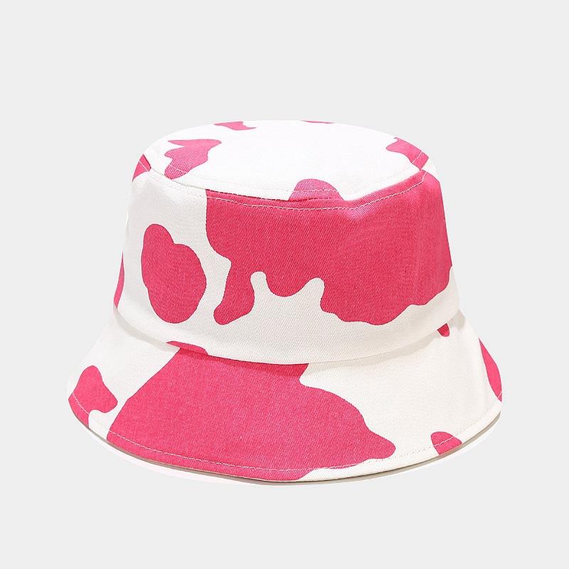 

Berets 2022 Cow Print Cotton Bucket Hat Fisherman Outdoor Travel Sun Cap Hats For Men And Women, Style 5