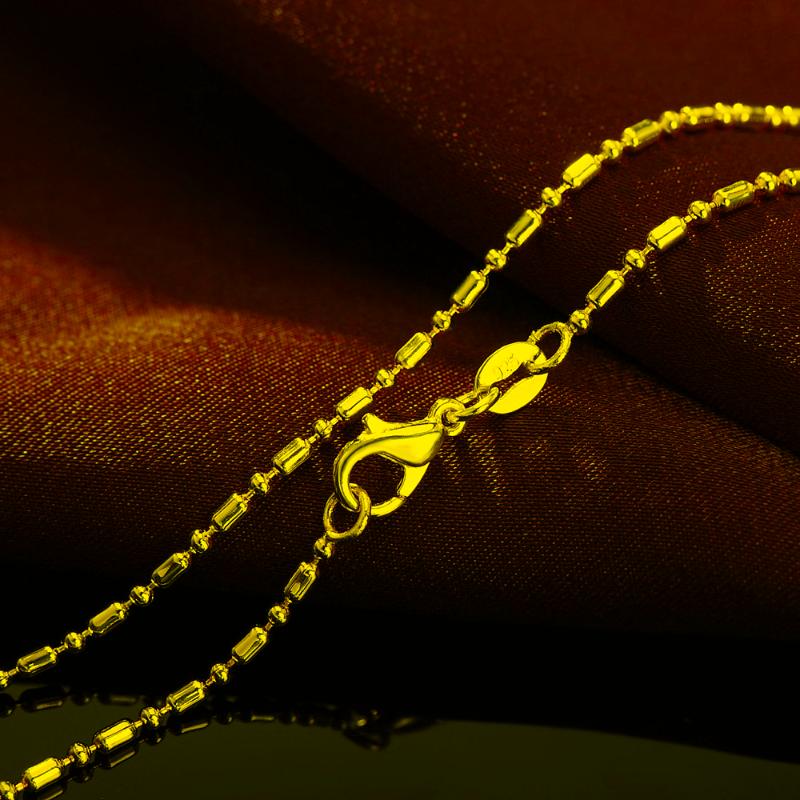 

Chains Sterling Silver 16/18/20/22/24/26/28/30 Inch Bamboo Chain Necklace For Women Man Fashion Wedding Charm JewelryChains