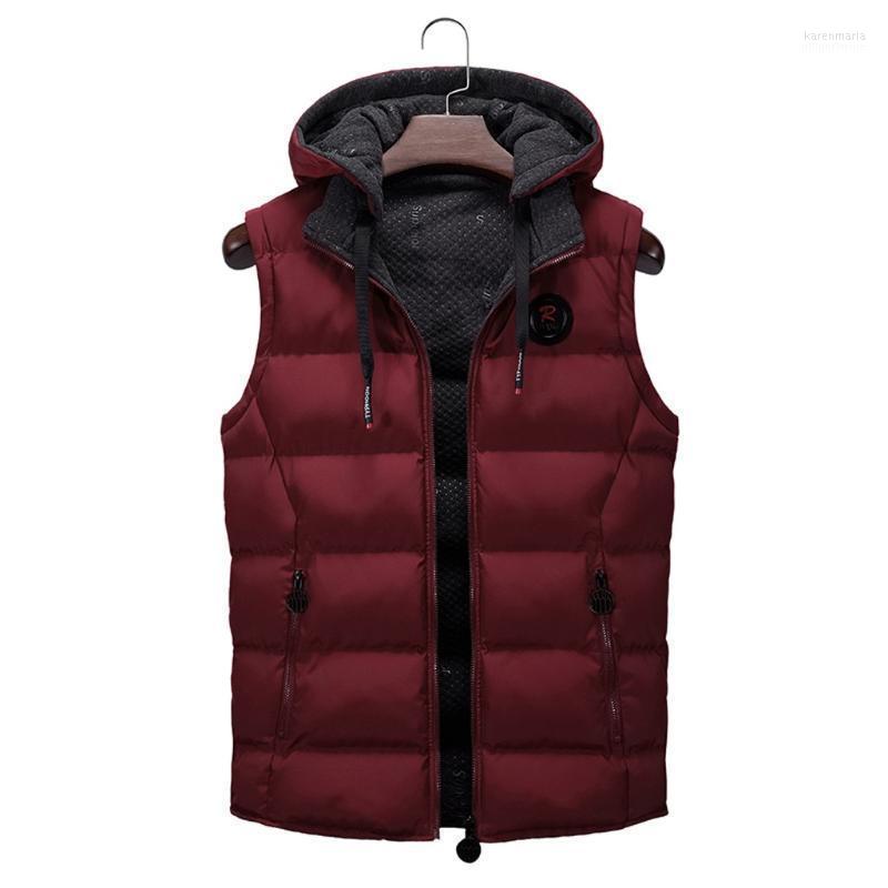 

Men's Down & Parkas 2022 Men Casual Winter Warm Vest Jacket Coat Sleeveless Hooded Zipper Outwear Tops Acolchado Abrigo Hombre Parka Kare22, As photo