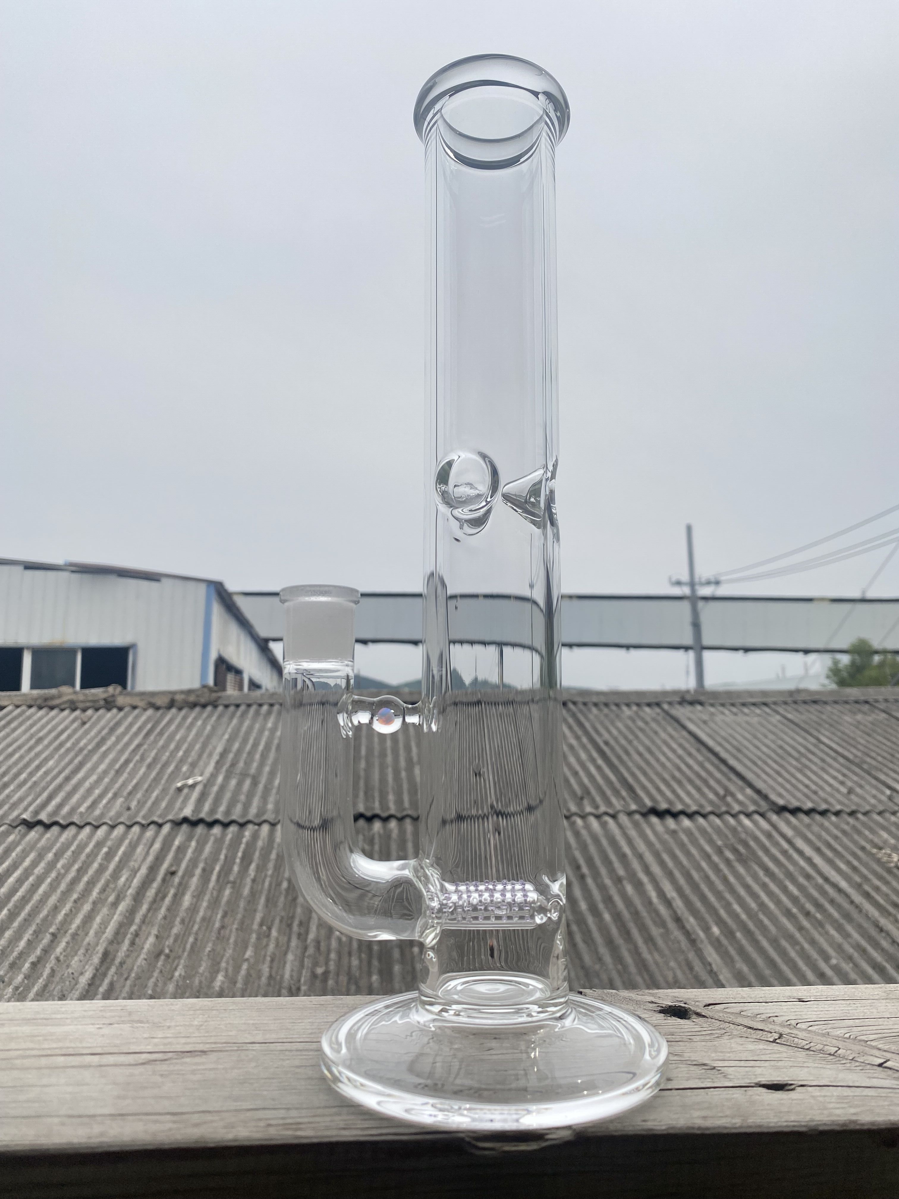 

Smoking Pipes bong with a opal double perks clear high quality 18mm joint new