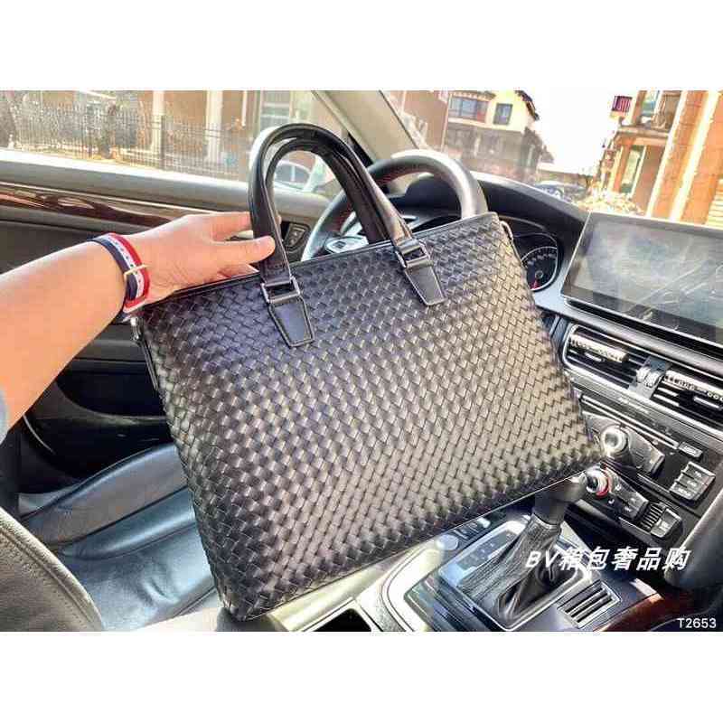 

Designer bags Bottegas Handbag & me briefcase top tire leather embroidery woven men's hand messenger leisure one shoulder computer bag, Black braid (length 40;height 30;wid