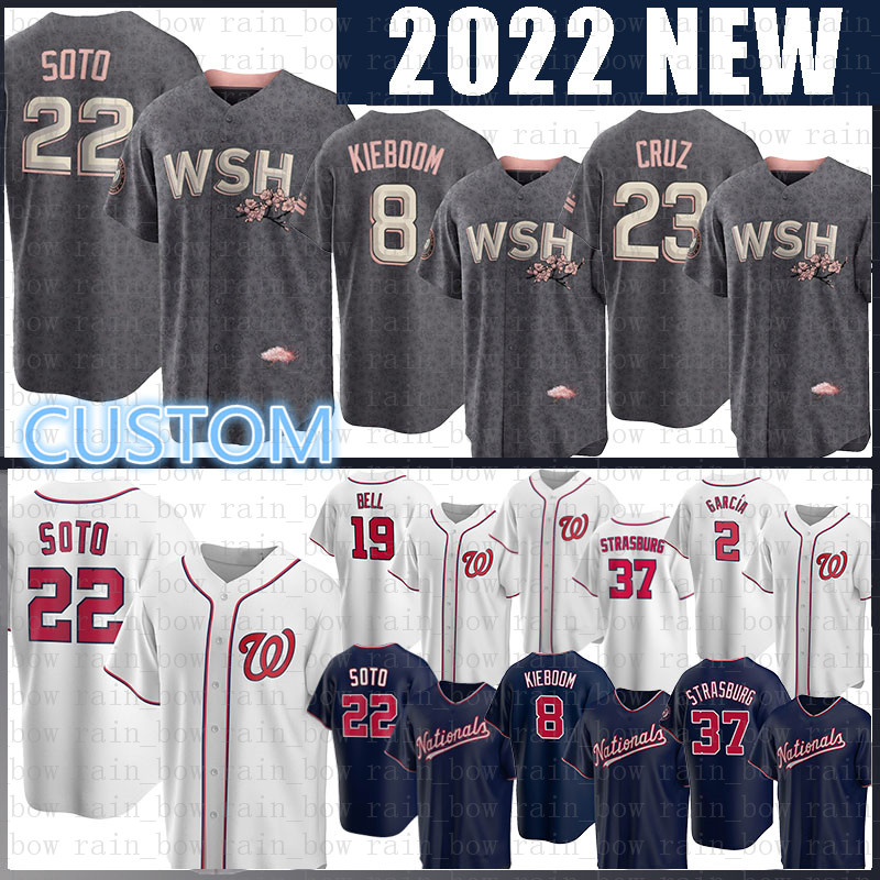 

Washington Baseball Jersey Nationals 2022 Cherry Blossom City Connect 22 Juan Soto 8 Carter Kieboom Nelson Cruz Josh Bell Keibert Ruiz Lane Thomas Stephen Strasburg, 2022 mens(size:m-3xl)guomin