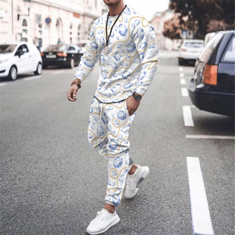 

Men' Tracksuits Men' Casual Sports 2 Piece T-Shirt Jogger Pants Set Chic Sportswear Everyday Streetwear Breathable ClothingMen, Tc1173