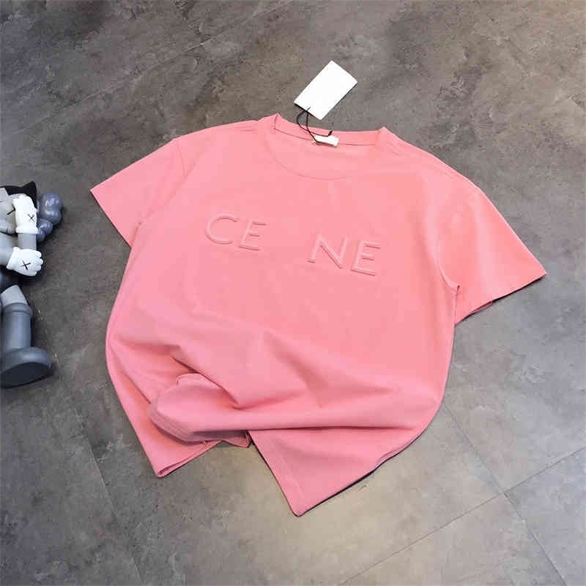

2022 High Quality new special offer Model CE + 3D embossed concave convex letters loose casual sports Pullover round neck short sleeve T-shirt women's summer, Picture color