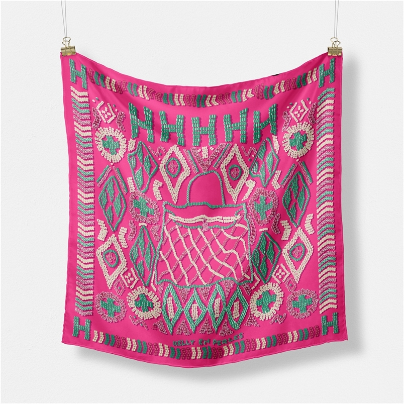 

Fashion Print Brand Scarves 100 Twill Silk Square Neckerchief Women Shawls Luxury Design Hijab Scarf 220704