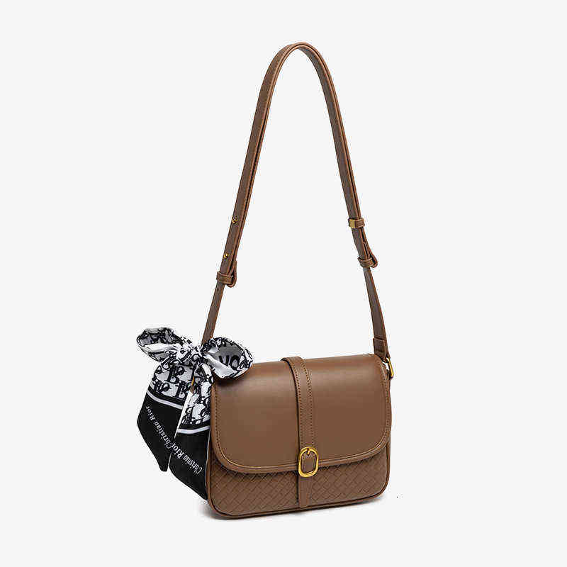 

Simple Fashion Single Shoulder Bag Multi Compartment Wide Belt Women's Texture Temperament Postman Menger, Khaki