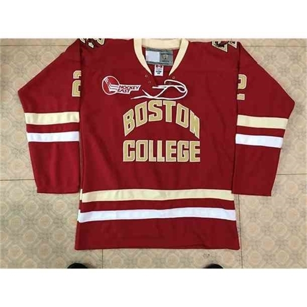 

C26 Nik1 Boston College #2 scott savage men titching Hockey jersey stitched Customized Any Name And Number Jersey, Red