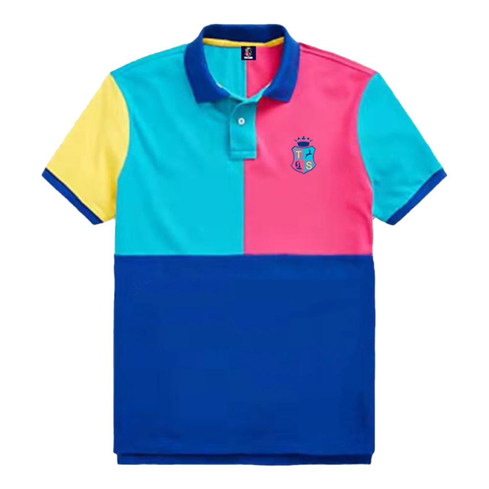 

Loose cotton European code embroidery tide brand contrast color shirt men' short-sleeved T-shirt personality trend contrast color foreign trade newS-5XL, Ts504-1