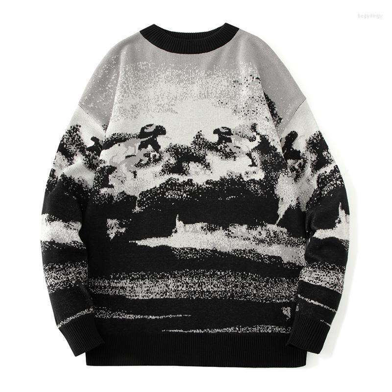 

Men' Sweaters Autumn Winter Casual Sweater Men Loose Harajuku Style Round Neck Long Sleeve Mens Fashion Pullovers Trendy SweatersMen' Begu, Bl2127 black
