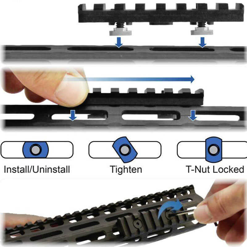 

Hunting Scope Mounts Accessories Aluminum Handguard M-lok Lock Rail Base Panel 3pcs
