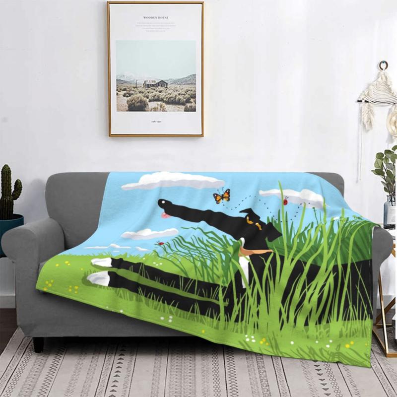 

Blankets Greyhound Knitted Blanket Skipworth Whippet Lurcher Dog Galgo Flannel Throw Airplane Travel Lightweight Bedspread
