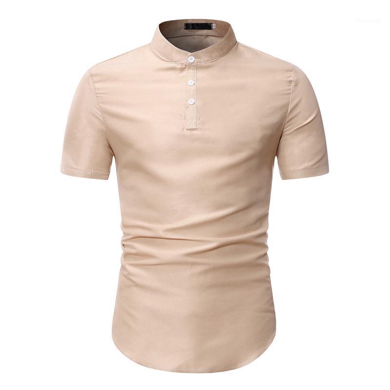

Men' Short Sleeve Solid Color Shirt 6 Colors Casual Shirts, Black