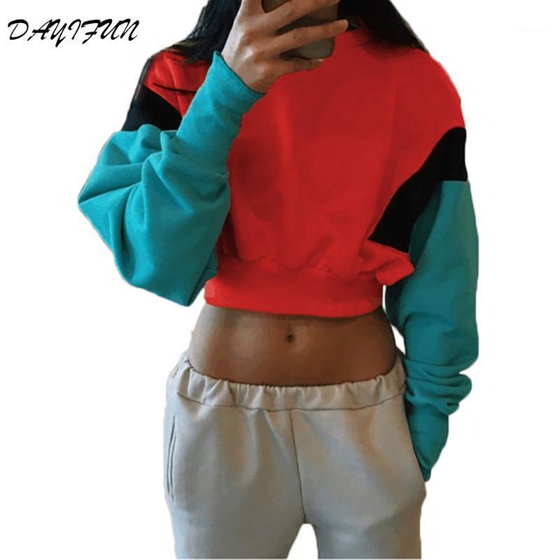 

E-BAIHUI Sexy Short Cropped Sweatshirt Women Autumn Batwing Sleeve Big Size Casual Patchwork 7316 Women' Hoodies & Sweatshirts, Orange