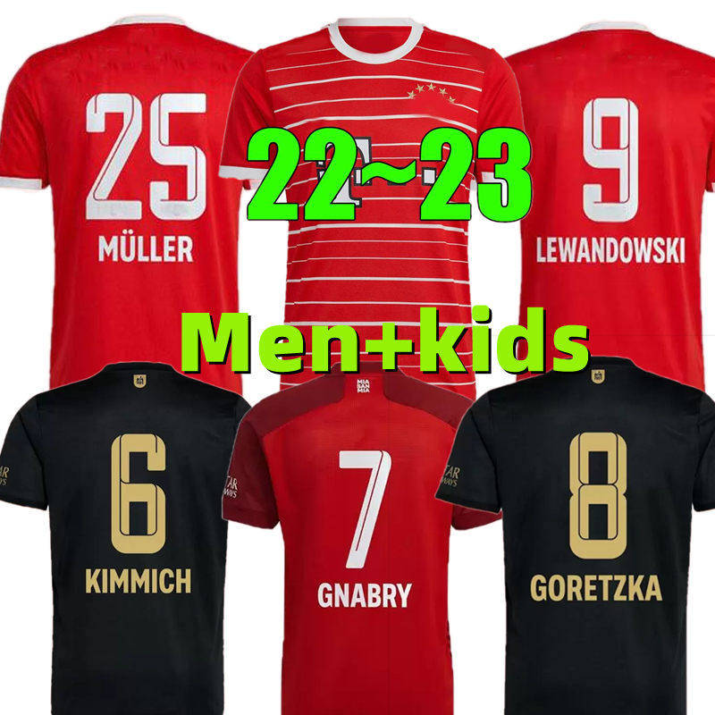 

soccer jerseys 21 22 23 LEWANDOWSKI BAYERN MUNICH SANE KIMMICH COMAN MULLER DAVIES football shirtS Men AND KIDS sets kit 2021 2022 2023 top thailand quality uniform, 21-22 away