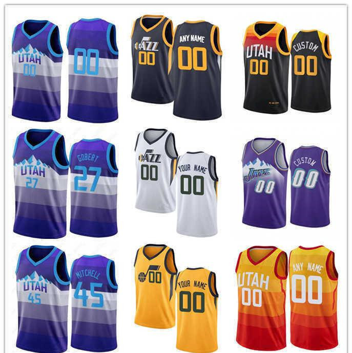 

75th Custom Jersey Utah''Jazz''Men Women Youth Donovan 45 Mitchell Mike 10 Conley 00 Clarkson Rudy 27 Gobert Basketball Jerseys, Color