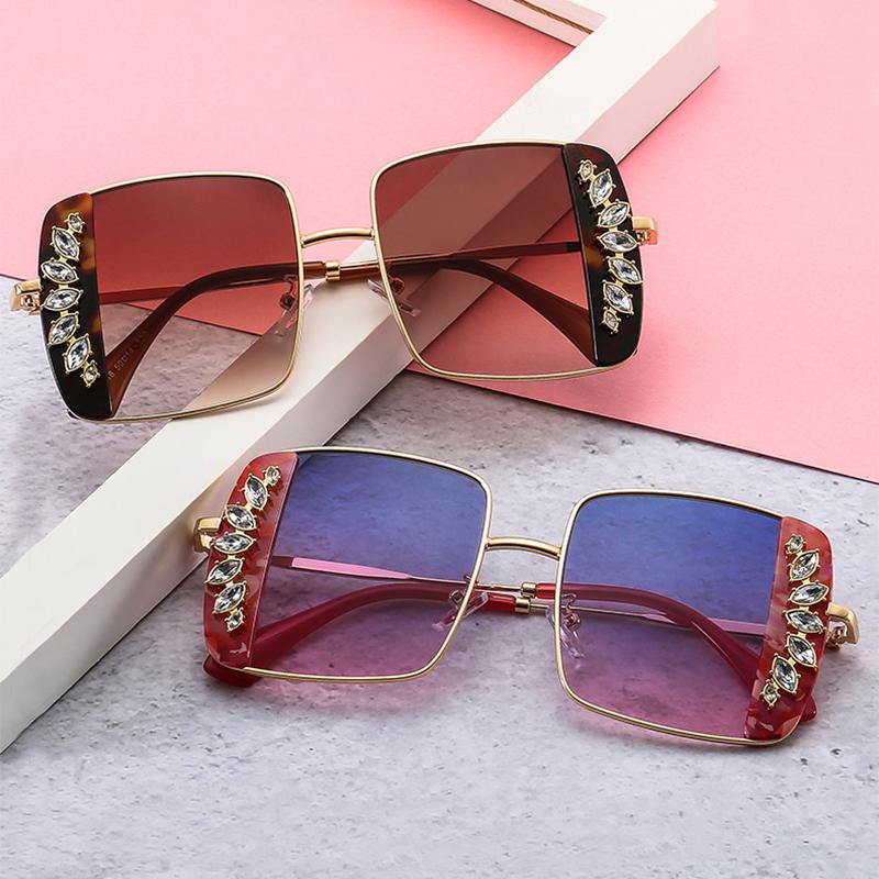 

Sunglasses Square Rhinestone Women 2022 Crystal Diamond Men Glasses Oversized Ladies Custom SunglassesSunglasses