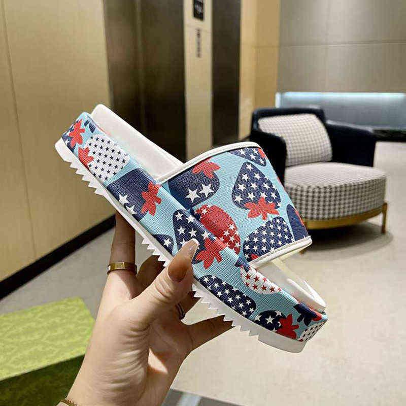 

2022 New high quality denim slippers Sandals OP61 embroidered cotton luxury designer slide fashion women's platform flat bottom matching color flip-flop sandals, Customize