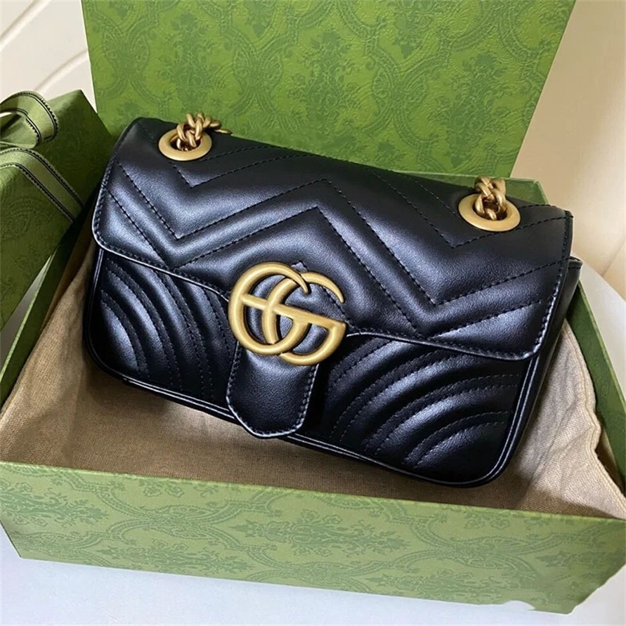 

Bags Leather bag women's 2023 early spring new versatile Flap Bag Messenger love chain Purse, Black trumpet