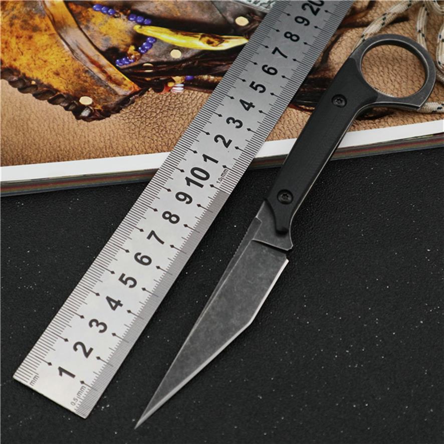 

1pcs New Outdoor Survival Tactical Straight Knife 440C Stone Wash Blade Full Tang G10 Handle Fixed Blade Knives With Kydex180h