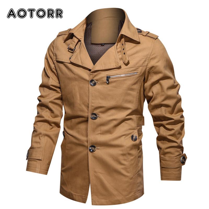 

Men's Jackets Autumn Long Cotton Business Jacket Men Male Casual Windbreaker Overcoat Winter Trench Outwear Slim Coat Plus Size 5XL, Black;brown