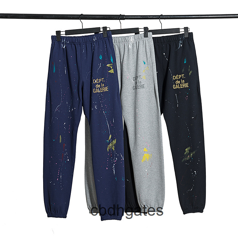 

Pants Galleryes Sweaterpant Dept Mens 22ss Tide Splashing Graffiti Shorts Black Hoodie Men' Women' Lovers' Guards, 05