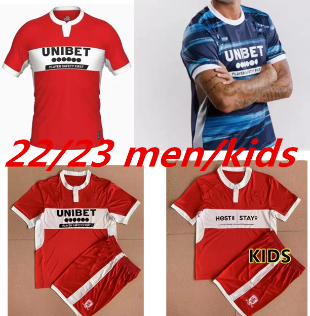 

2022 2023 FLETCHER MIDDLESBROUGH soccer jerseys Michael Fletcher FLINT WING ASSOMBALONGA AKPOM 22 23 home red away blue Men Kids Kits Full sets football shirts 999, White