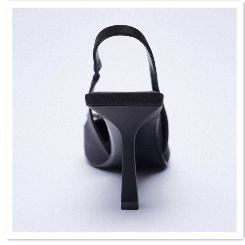 

Sandals Large Size High Heel Sandal For Women Big High-heeled Stiletto PU Fabric Rome Rubber Slides Thin Heels Si