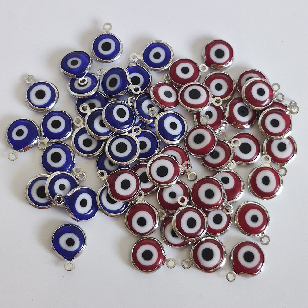Turkish Evil Eye Pendant 10MM Blue Red Eyes Charms Pendants For Diy Necklace Earrings Jewelry Accessories-image-789287052