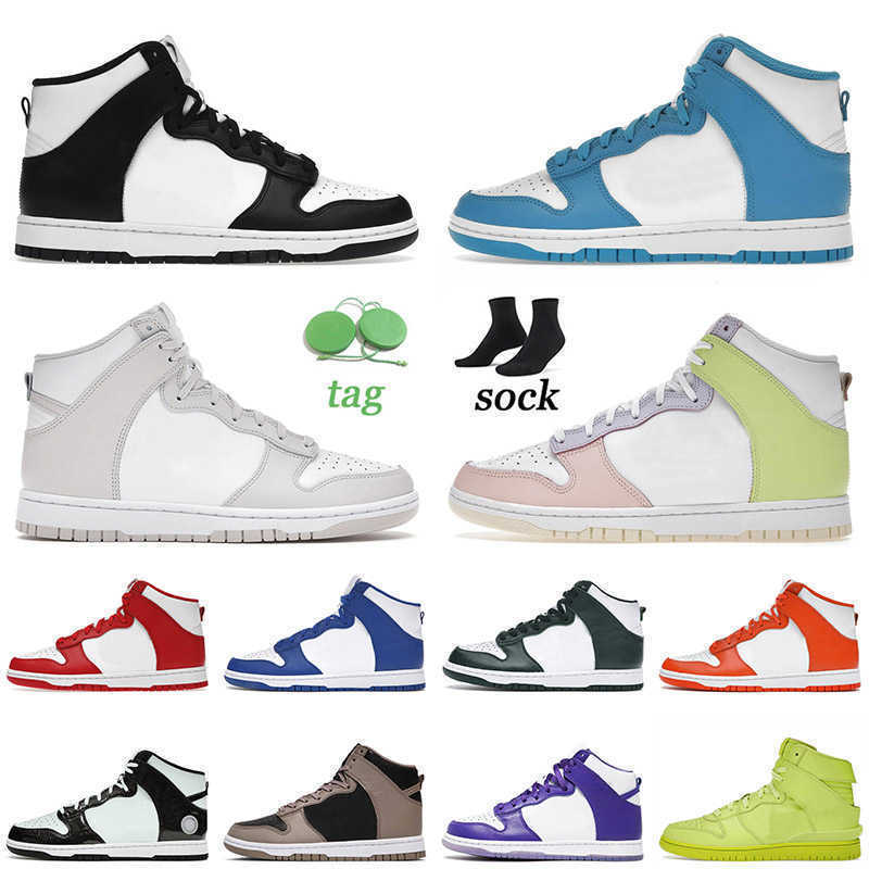 

Top Quality 2022 mens women designer Dunks High Casual Shoes Sneakers Laser Blue Black White Vast Grey Dark Sulfur Sports Trainers Eur 36-45, A59 neutral grey 36-45