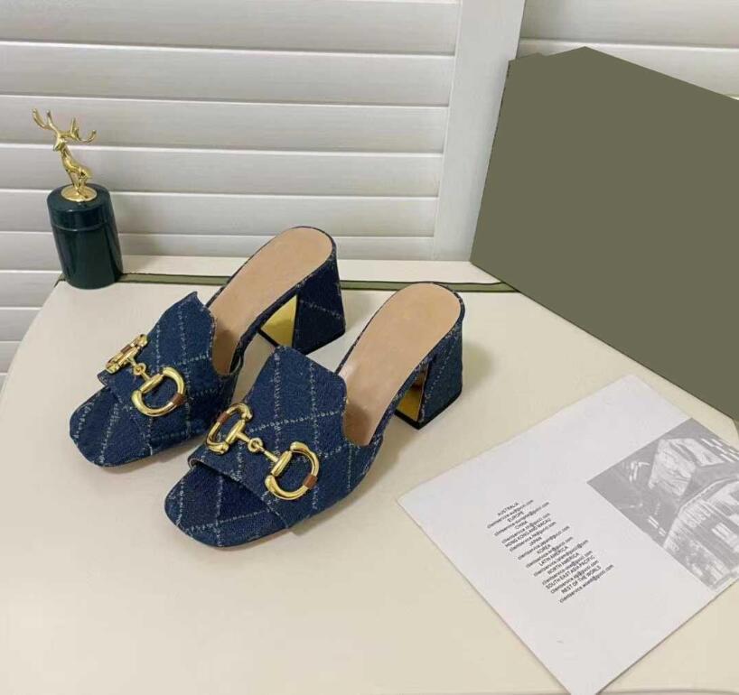 

2022New designer Women's sandals Mules sexy summer heightens heel height Thick slippers slide flip-flops women's beach outdoor sandals, 10