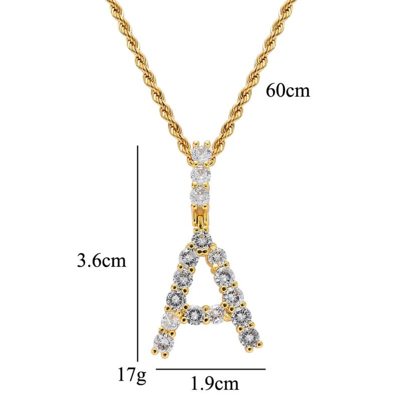 

Pendant Necklaces Plated Alphabet Copper Zircon Letter Necklace Abyb 1315Pendant