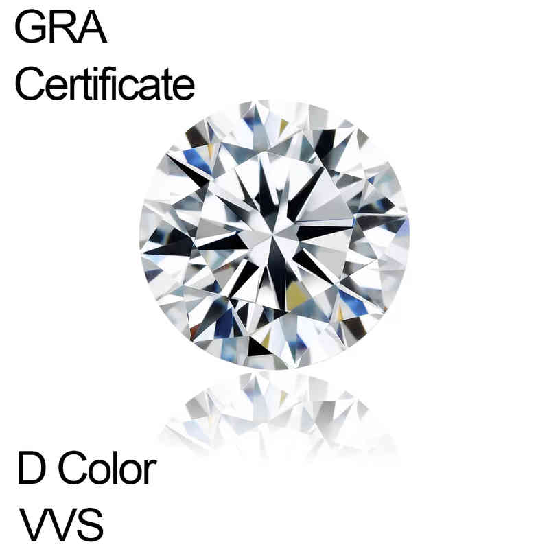 

01-6 Carat D Color Loose Stone Round Heart and Arrows Excellent Cut VVS Clarity Moissanite For Diy Engagement Ring