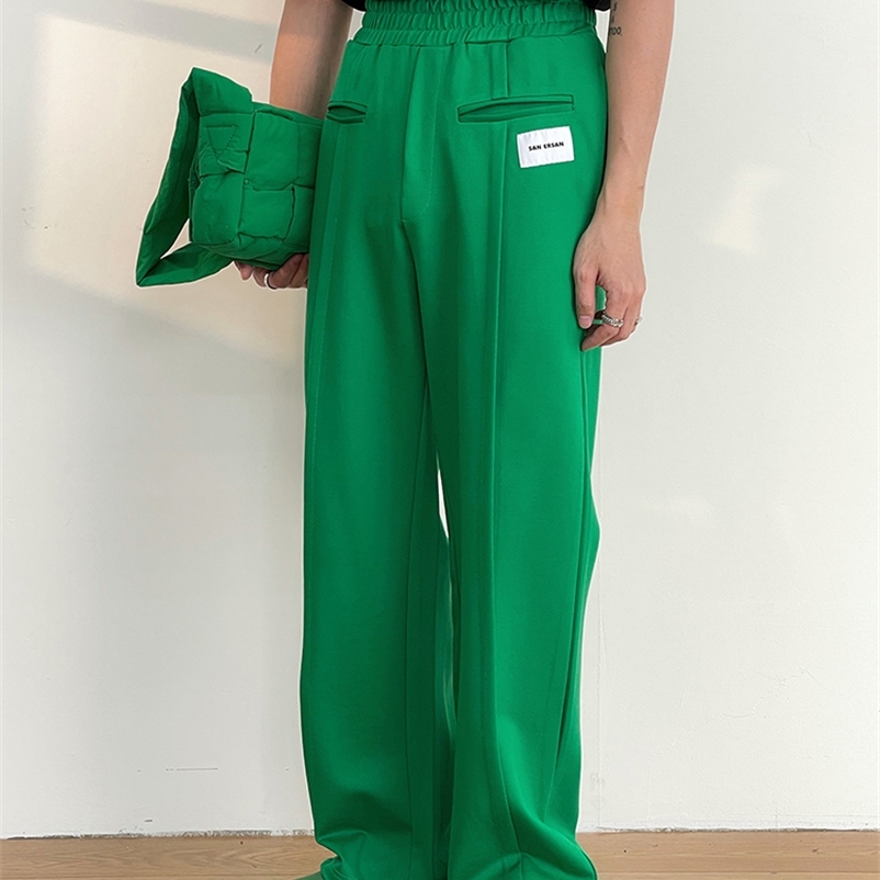 

Men's Pants IEFB Simple Drape Micro Pleated Straight Trousers Comfortable Solid Colour Versatile Casual 9A1115 220826, Green