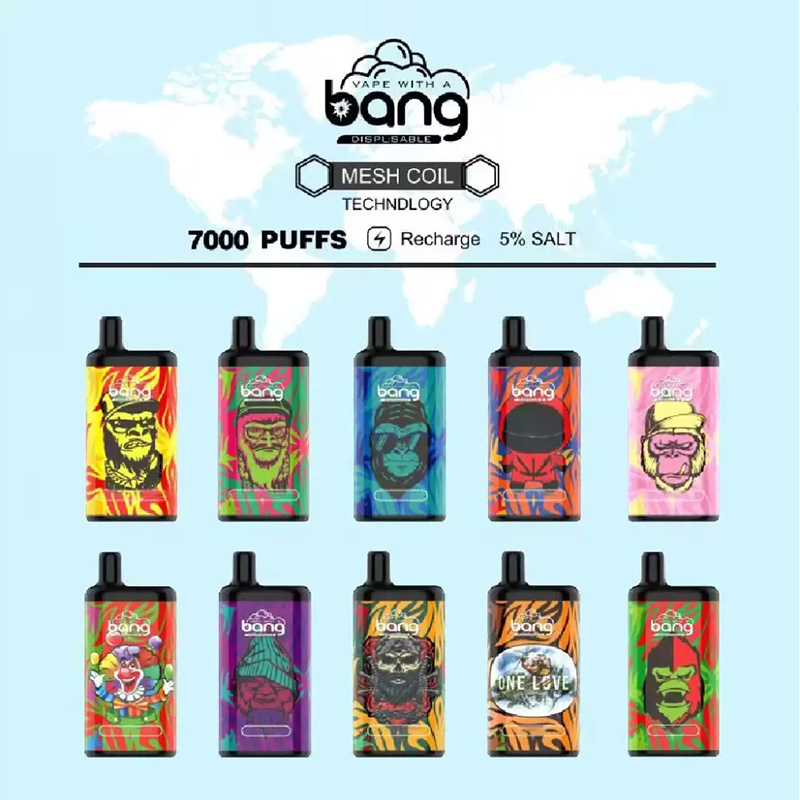 

Original Bang Mesh Coil 7000 puffs Disposable Vape Pod Puff E cigarette devices rechargeable Battery 650mAh 10ml Prefilled 5% Cartridge Box Kit cigvapes VS Elf 1500