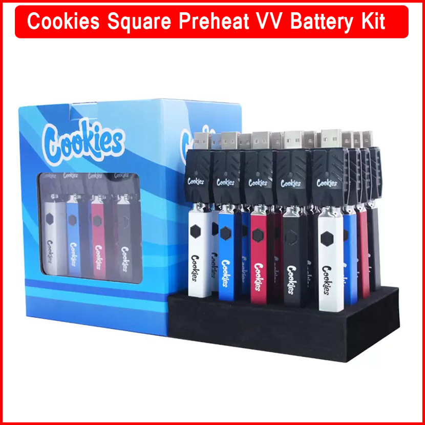 

Cookies Square Preheating Battery 500mah Preheat Button Adjustable Variable Voltage BUD Vape pen 510 for Wax Oil Th205 Cartridge, Multi