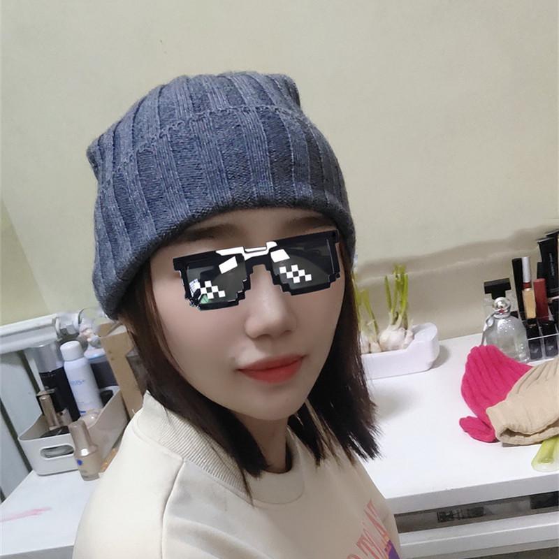 

Berets Knitted Women's Hat Winter Men's Warm Casual Lazy Crochet Loose, White
