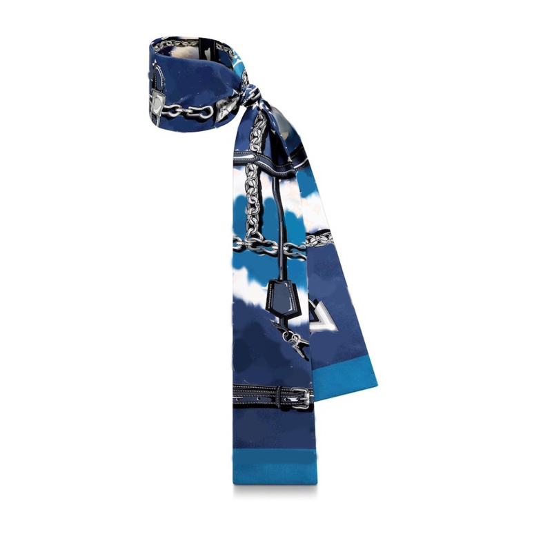 

Designer silk luxury L letters brand women's fashion scarves design headband classic handbag scarf high quality silk material size 8x120cm neckerchief