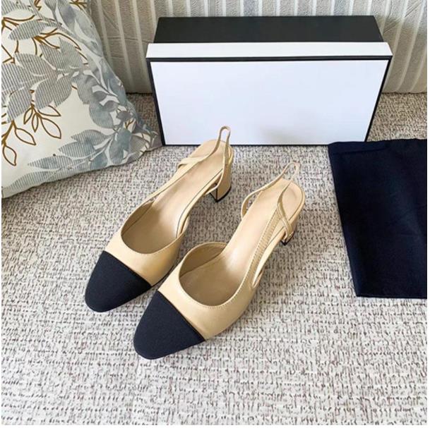 

2022 Ladies dress shoes sandals leather high heels spring and autumn pointed toe height 6.5CM 35-40, Black
