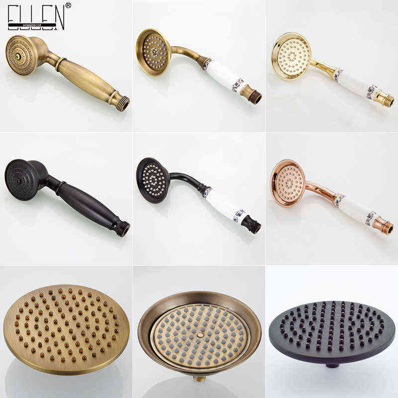 

Ellen Antique Bronze Shower Head Hand Shower Hand Spray Shower Holder Copper Bathroom Antique Bathroom Accessories ELS04 J220516
