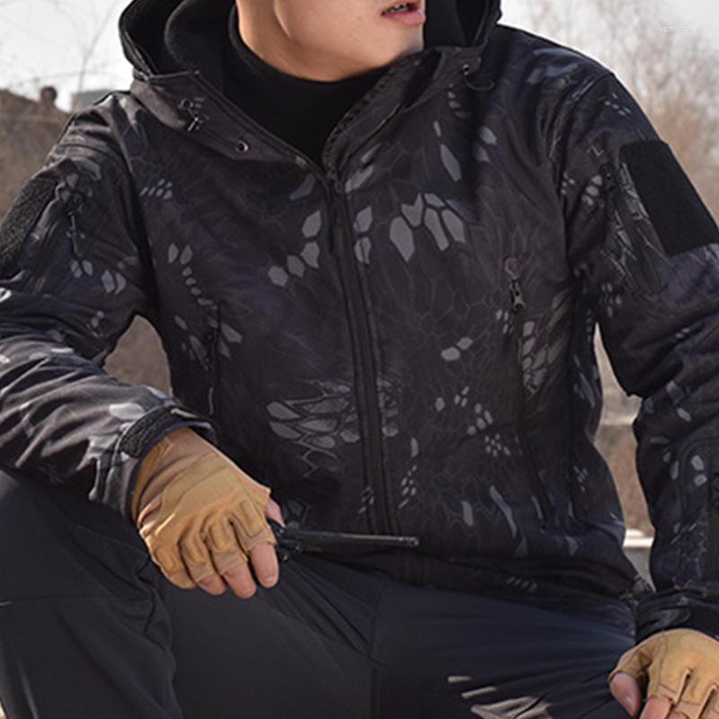 

Men's Trench Coats Men Long Sleeve Camouflage Thick Zipper Windbreaker Windproof Hood Jacket Coat Kend22, Army green