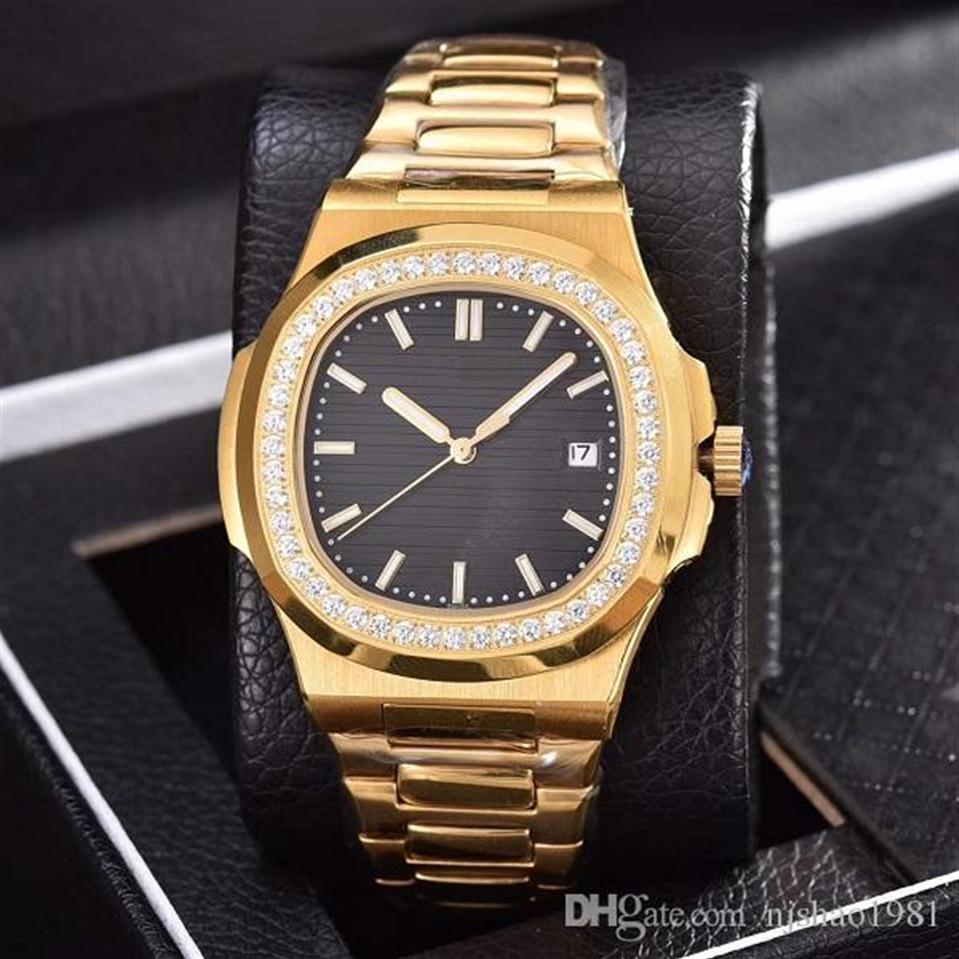 Luxury Men's Diamond Gold 2813 Watch Top Quality Automatic mécanical en acier inoxydable Nautilus Men Mens Watch Watches W298R