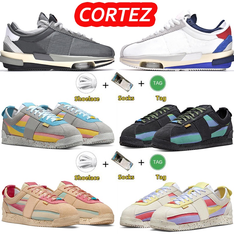 

2022 Union x Cortez Men Women Casual Shoes Sneaker Lemon Frost Light Smoke Grey Off Noir Sesame Mens White Grey Red Navy Trainers Sports Sneakers Size 36-45, A lemon frost 36-45