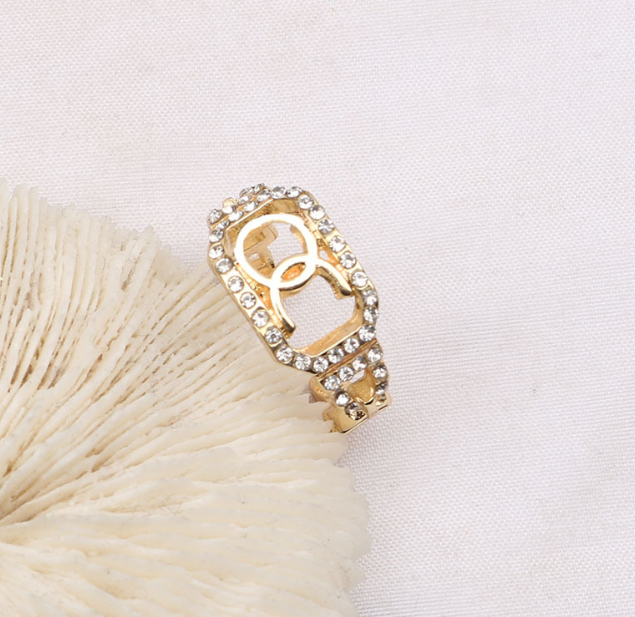 

Korean Vintage Retro Open Band Rings Designer Letters Geometric Ring Luxury Fashion Men Women Metal Jewelry Party Accessories