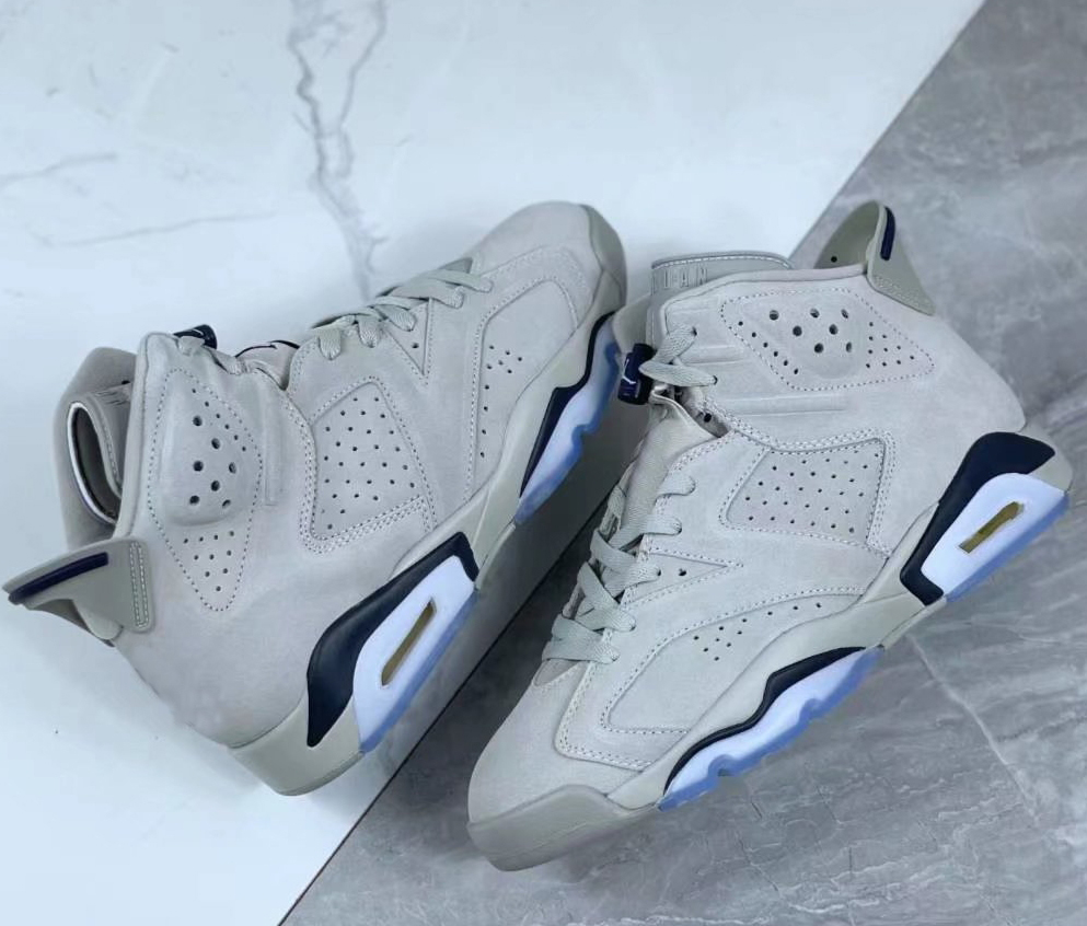

With Box 6 Georgetown Man Basketball Shoes 6s Magnet College Navy Fashion Sport Zapatos outdoor Sneakers Come CT8529-012 us -13, Grey