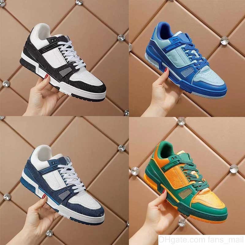

Men Designer Sneakers Trainer Casual Shoes Rubber Canvas Leather Sneaker Denim Monograms Shoe With Box