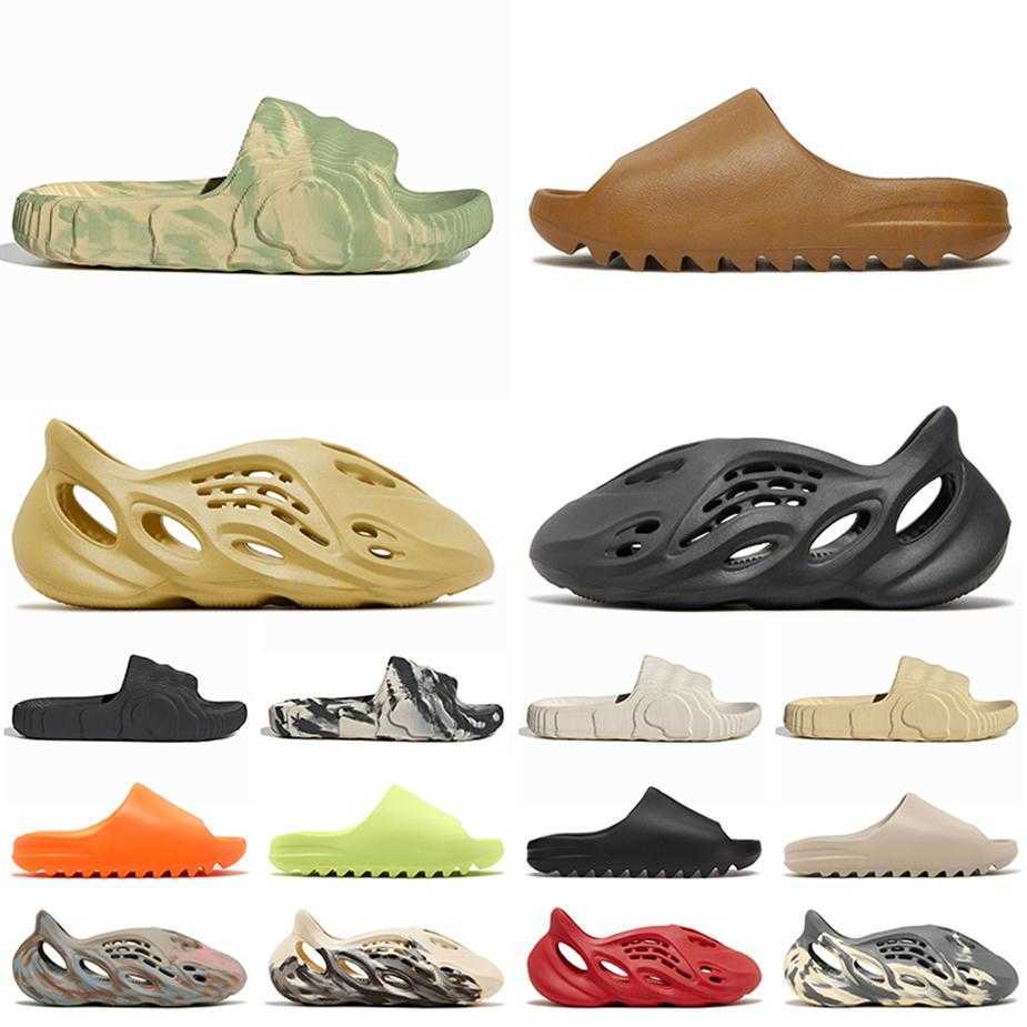 

Foam Runner Slides Sandals Womens Mens 2022 Designer Slippers Sulfur Ochre Onyx Black Cream Clay Moon Grey Enflame EVA Pure Platfo288I, A5 black grey 36-45
